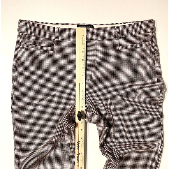 Banana Republic Sloan Purple Black Houndstooth Stretch Crop Ankle Pants Women 12 - Picture 7 of 8